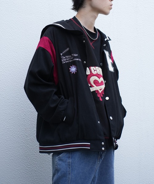 スタジャン HOOK -original- リバーシブルセーラーカラーブルゾン