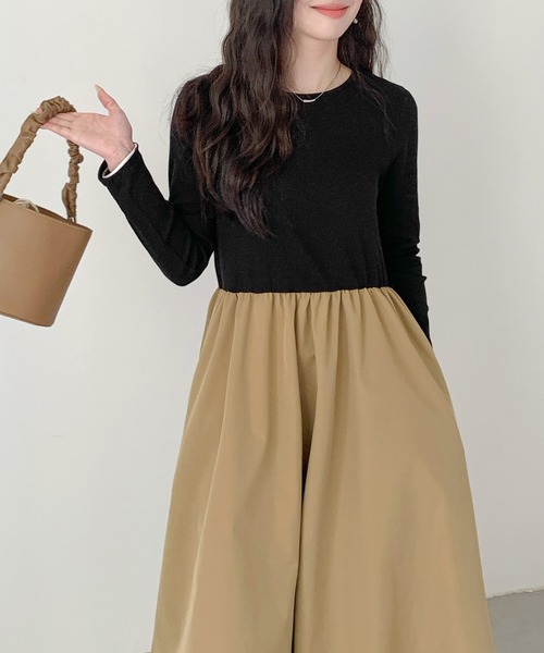 ワンピース 撥水加工ロングスリーブドッキングワンピース : ZOZOTOWN