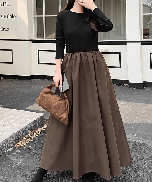 ワンピース 撥水加工ロングスリーブドッキングワンピース : ZOZOTOWN