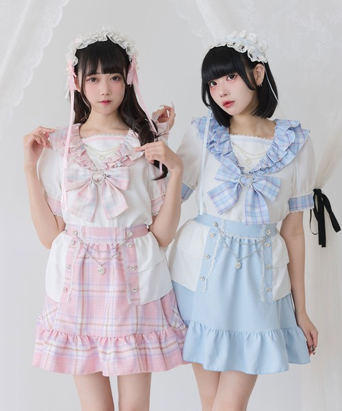DearMyLove ブラウス シャツ 二段フリルセーラーブラウス レディース