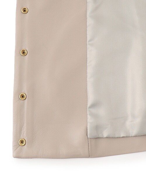 ジャケット ノーカラージャケット ラムレザー レディース : ZOZOTOWN