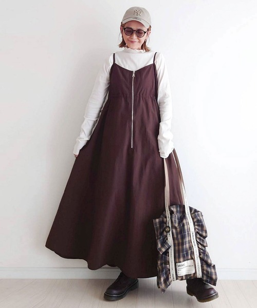 ワンピース 「CORNERS by yui」ナイロンドロストZIPキャミワンピース