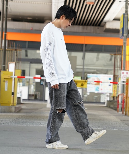 ジーンズ 膝ZIP ワイドバギーパンツ / Knee ZIP Wide Baggy Pants