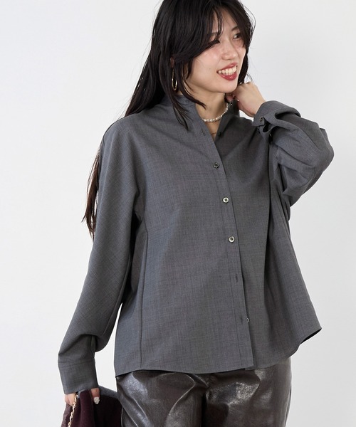 MICA&DEAL（マイカアンドディール） ブラウス シャツ ウール混スタンド