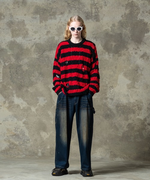 glamb（グラム） セーター ニット Fluff Border Knit / フラフボーダー