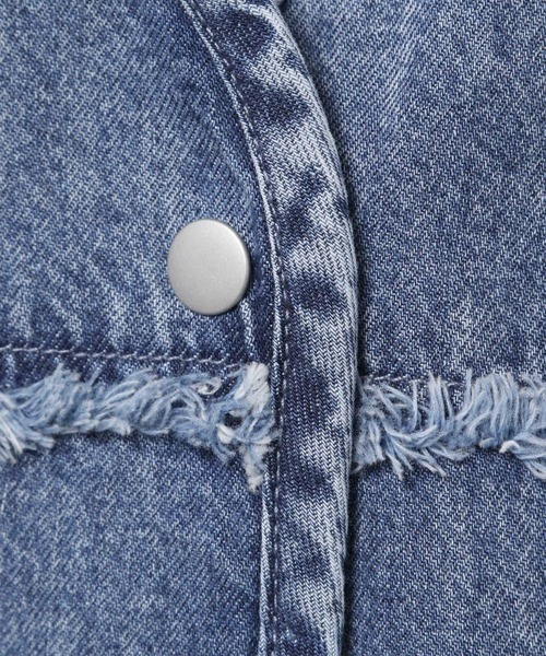 LEPSIM（レプシィム） ブラウス シャツ ノーカラーデニムシャツ 629900