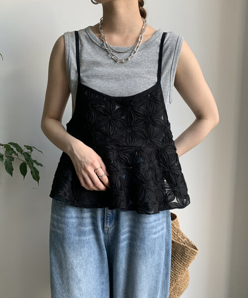 DouDou（ドゥドゥ） ブラウス シャツ 「WEB限定」チュールフラワー