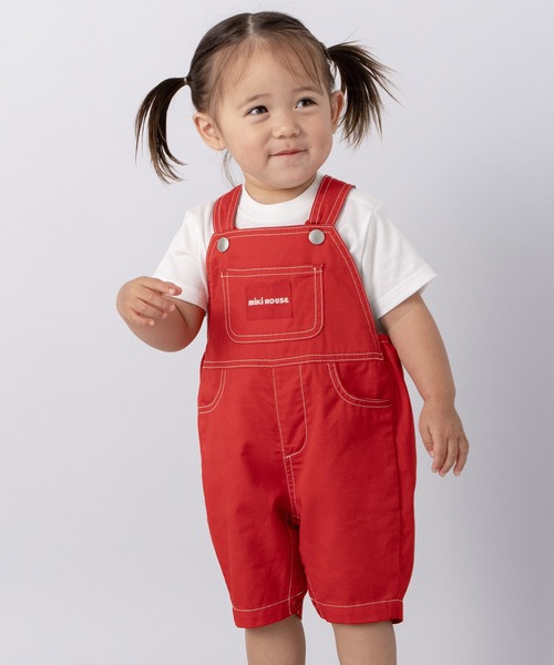 MIKI HOUSE（ミキハウス） サロペット オーバーオール カラバリ6分丈