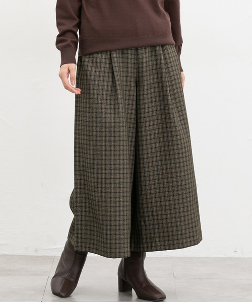 Honeys（ハニーズ） パンツ チェック柄ガウチョパンツ レディース