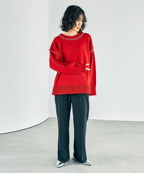 LEPSIM（レプシィム） スラックス パンツ よく伸びスラックスパンツ