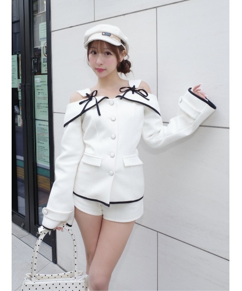 Darich（ダーリッチ） ボンディングツイードオフショルチュニック