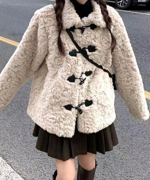 ViViDAY ダッフルコート コート ふわふわフェイクファーダッフルコート