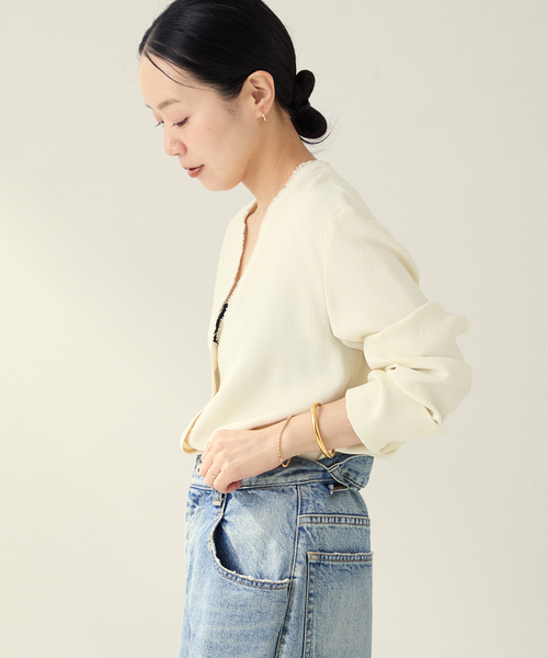 plage（プラージュ） ブラウス シャツ 「追加」R'IAM ノーカラーシャツ