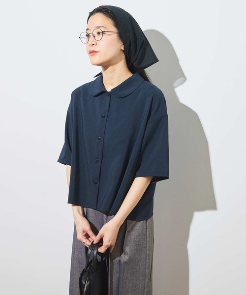 fig London（フィグロンドン） ブラウス シャツ ○round collar shirt
