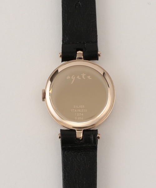 agete（アガット） 腕時計 ラウンドフェイス革ベルトウォッチ