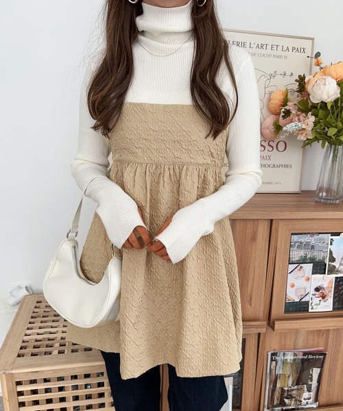 andme（アンドミー） キャミソール ふくれジャガードペプラム