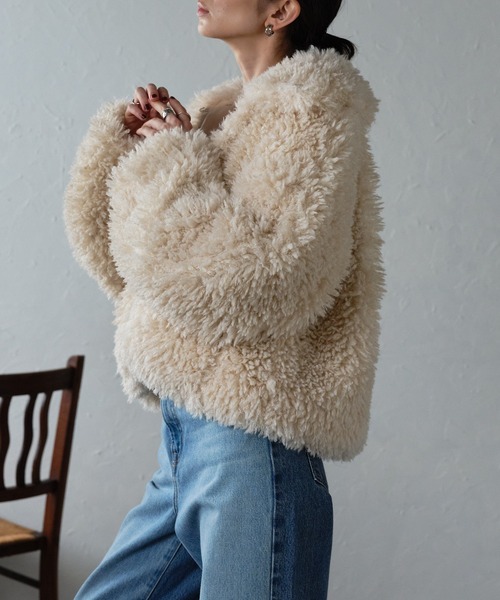 r.（アールドット） ブルゾン アウター プードルファー 2wayカラー