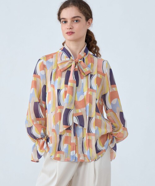 Ballsey（ボールジィ） ブラウス シャツ オプティカルプリント