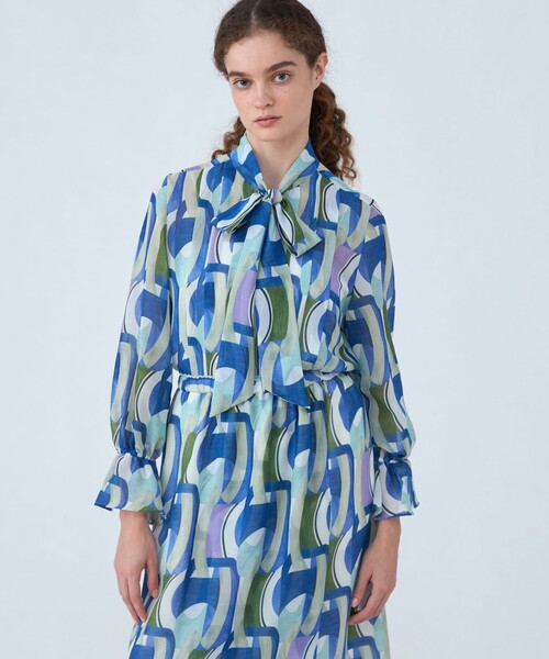 Ballsey（ボールジィ） ブラウス シャツ オプティカルプリント