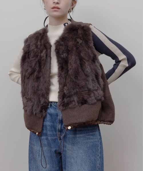 Eimee Law（エイミーロウ） ベスト ジレ ファー＆メルトンドロスト