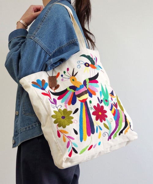 トートバッグ WOVEN (ウーヴン) / メキシコ製 オトミ ミドル