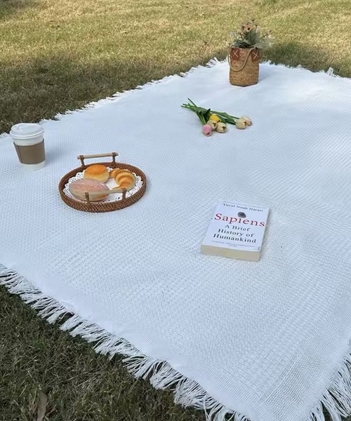 Port（ポート） ブランケット 「 」 ピクニック フリンジ付き ラグ