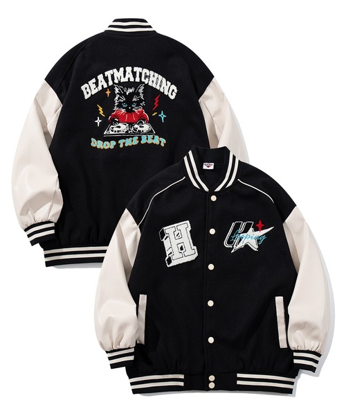 スタジャン HOOK -original- サガラ刺繍ワッペンスタジャン メンズ