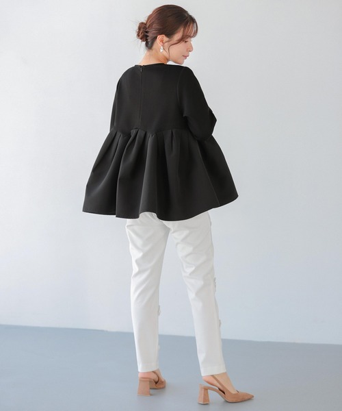 Fit more（フィットモア） ボリュームタックペプラムトップス