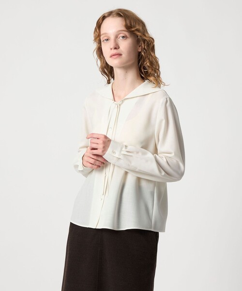 2025 スティーブンアラン 定価2万 ツイルセーラーカラーブラウス