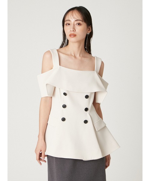 FRAY I.D（フレイ・アイディー） tシャツ オフショルペプラムトップス