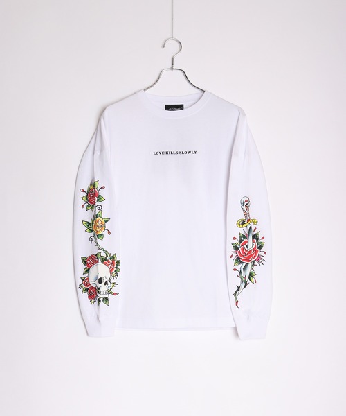 Ed Hardy（エド・ハーディー） tシャツ EdHardy袖プリントロンT メンズ