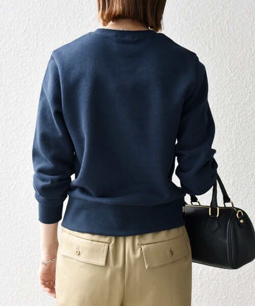 SHIPS any トレーナー スウェット any:「手洗い可能」裏起毛 ビジュー