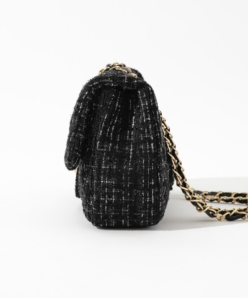 flower ショルダーバッグ バッグ ツイードチェーンバッグ レディース