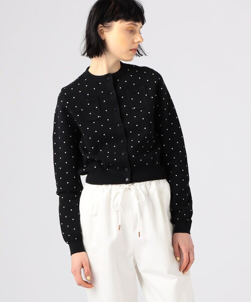 CABaN（キャバン） カーディガン コットンカシミヤ ドットジャカード