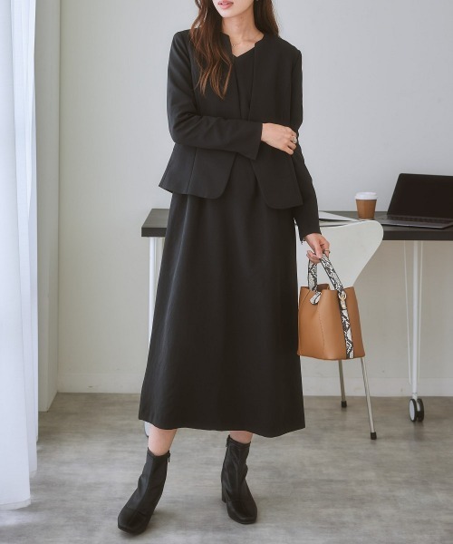 7days Life Styling セットアップ 「洗える」キーネックジャケット