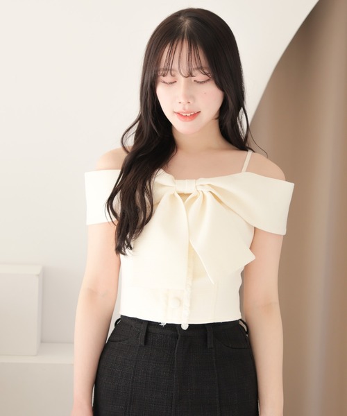 LIP SERVICE（リップサービス） ブラウス シャツ ツイードリボン