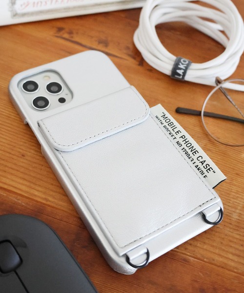 LAKOLE（ラコレ） スマホケース ポケット付きPUレザーiPhoneケース