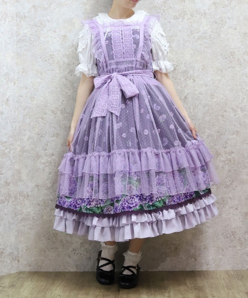 Chalmiere（シャルミエール） ワンピース ドットチュールエプロン