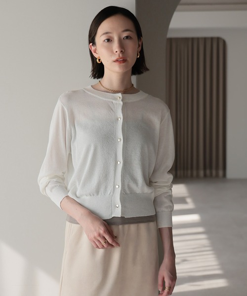 amini カーディガン 「2025 AW」UVカット接触冷感シアーカーディガン