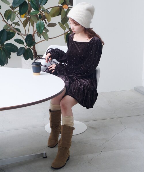 Kastane（カスタネ） ワンピース 「結婚式/オケージョン」ベロア