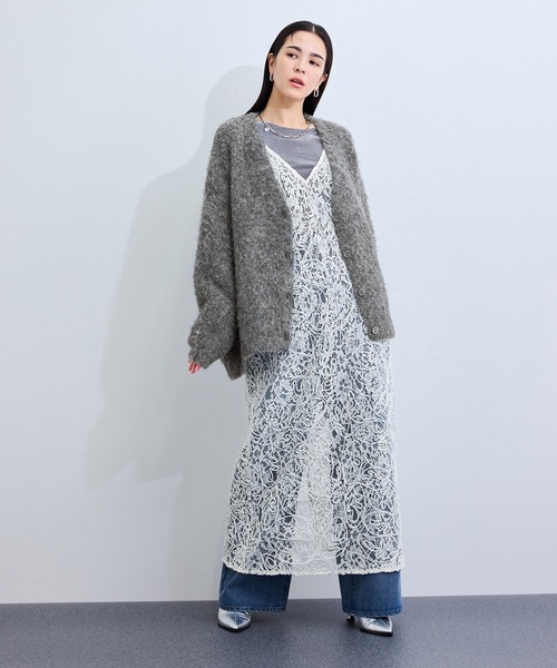 LE CERCLE par rope' カーディガン アルパカタッチヤーンニット