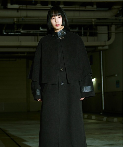 Ellno Loset（エルノロゼット） ステンカラーコート コート 2WAYケープ