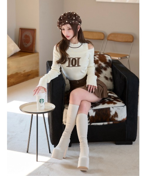 Darich（ダーリッチ） ニット セーター レイヤードライクロゴニット