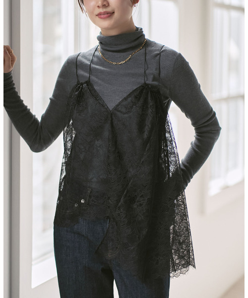 NOBLE（ノーブル） キャミソール 「追加」ラッセルレースギャザー