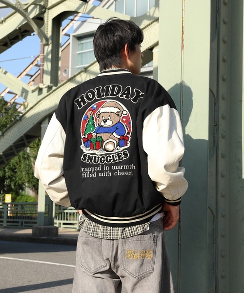 スタジャン HOOK -original- アメカジサガラ刺繍スタジャンジャケット