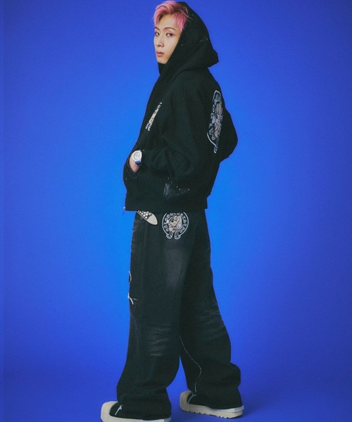 GALFY（ガルフィー） パーカー 百合の紋紋スウェットジップパーカー