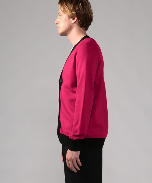 CABaN（キャバン） カーディガン コットンカシミヤ バイカラーVネック