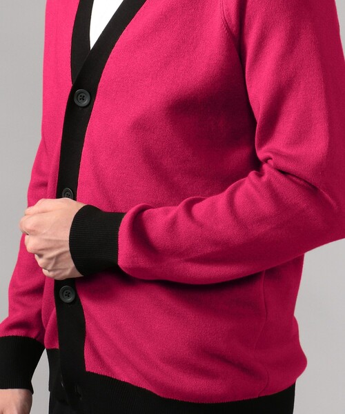 CABaN（キャバン） カーディガン コットンカシミヤ バイカラーVネック