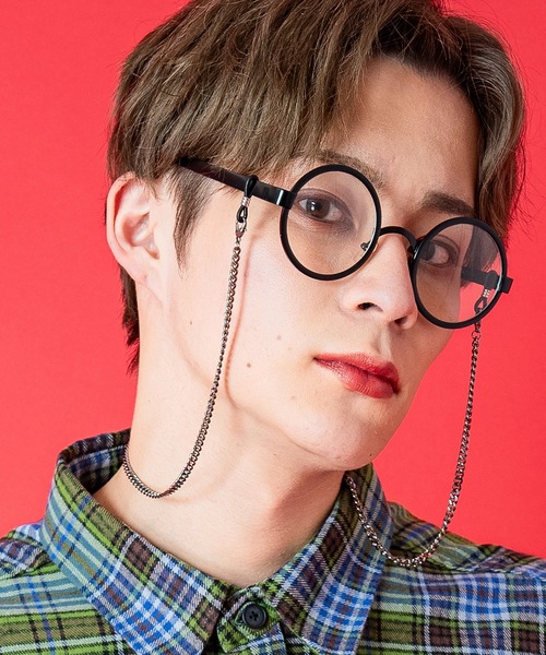 伊達メガネ メガネ 眼鏡 an meets zakka 喜平チェーングラスコード