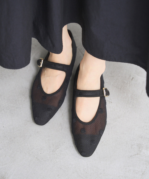 LE TALON（ル タロン） シューズ ドットチュールメリージェーン